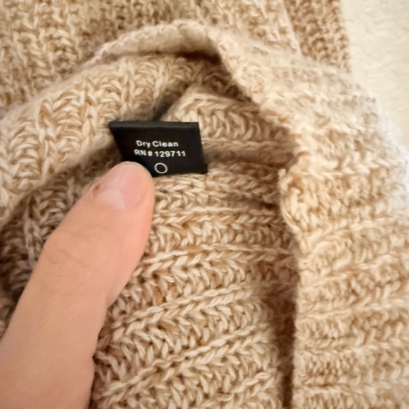 Jenni Kayne Recycled Cashmere Fisherman’s Sweater Tan 1x - Picture 5 of 7